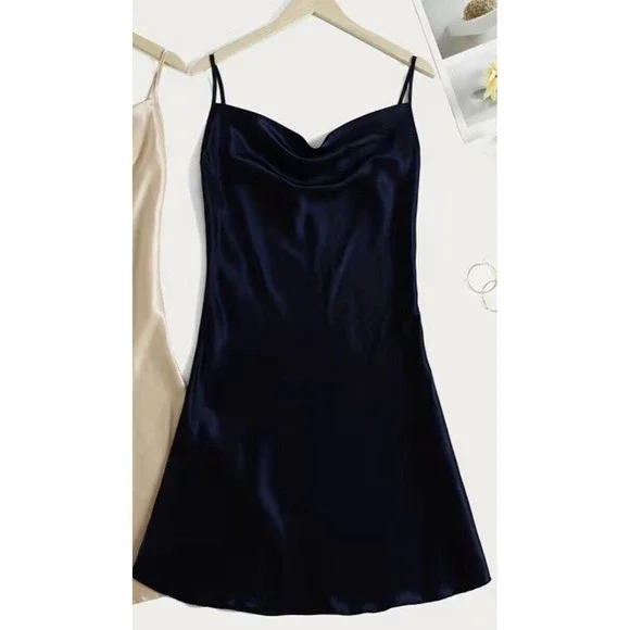 blue slip dress short Quinn Maxi Dress